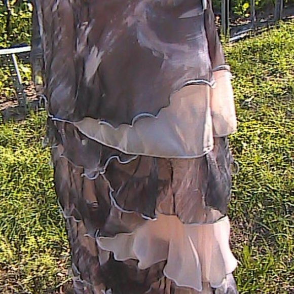 Multicolor Chiffon Light Pink & Gray Layer Skirt - Picture 4 of 8
